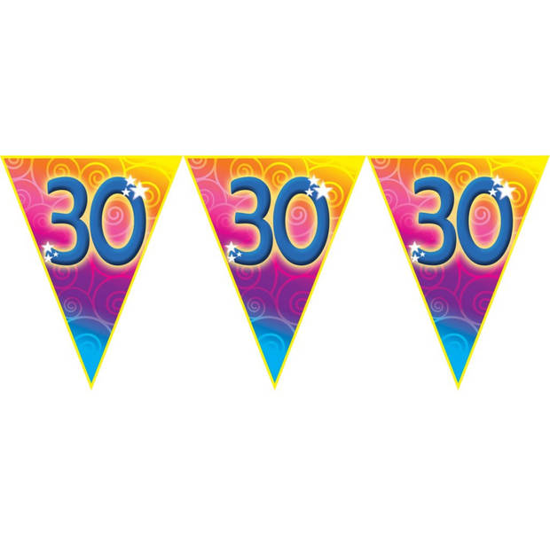 Verjaardag thema 30 jaar geworden feest vlaggenlijn van 5 meter - Vlaggenlijnen