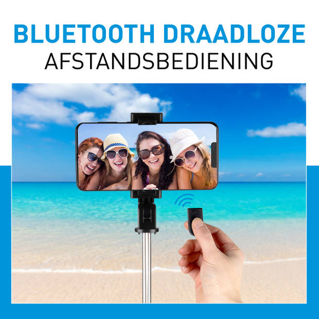 Grundig Selfie Stick en Statief voor Smartphone - Bluetooth - met Afstandsbediening - 120° Draaibaar