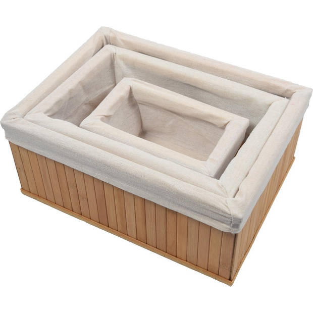 Bamboo baskets 3 pieces Multifunctional basket Storage baskets Storage storage Box Box Basket/Compartments -