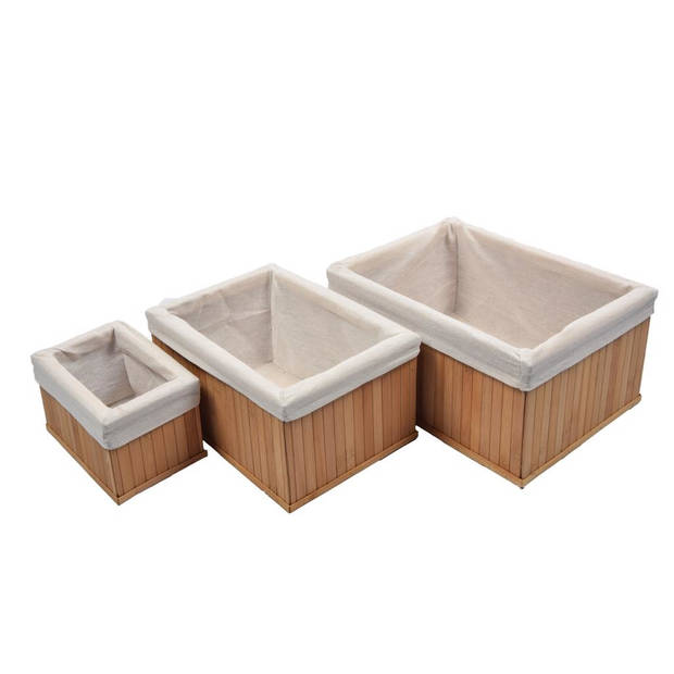 Bamboo baskets 3 pieces Multifunctional basket Storage baskets Storage storage Box Box Basket/Compartments -