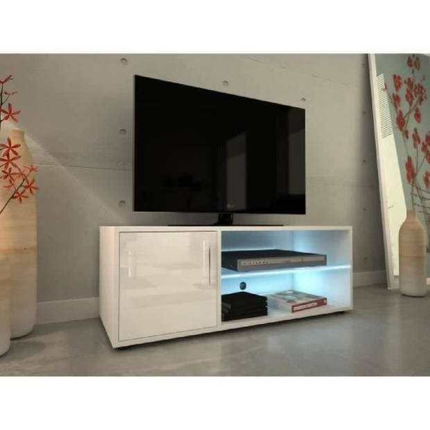 KORA Hedendaagse TV-kast met LED-verlichting wit gelakt - L 100 cm