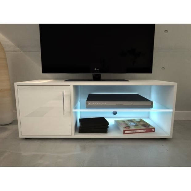 KORA Hedendaagse TV-kast met LED-verlichting wit gelakt - L 100 cm