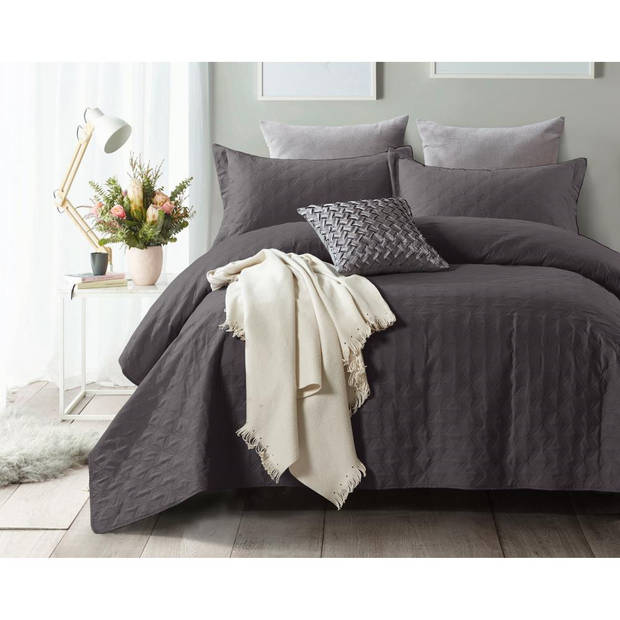 Sleeptime Chrone Bedsprei - anthracite 260x250cm