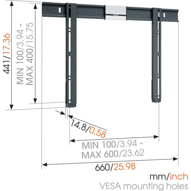 Vogel's vaste muurbeugel THIN 505