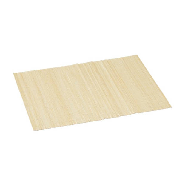 6x stuks rechthoekige bamboe placemats beige 30 x 45 cm - Placemats