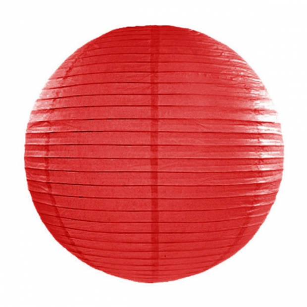 4x stuks luxe bol vorm lampion rood 35 cm - Feestlampionnen