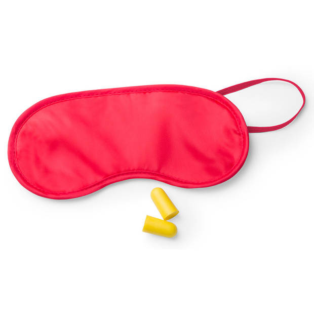 3x stuks slaapmasker rood met oordoppen - Slaapmaskers