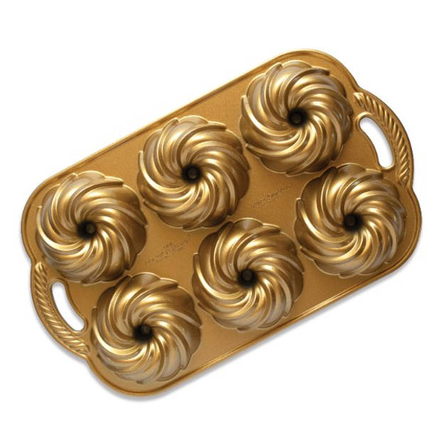 Nordic Ware - Tulband Bakvorm "Swirl Bundtlette Pan" - Nordic Ware Premier Gold