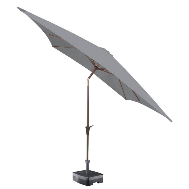 Kopu® Malaga Parasolset Vierkant 200x200 cm met Voet - Lichtgrijs