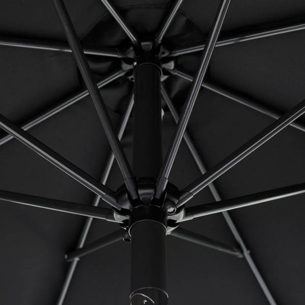 Kopu® Malaga Parasolset Vierkant 200x200 cm met Hoes en Voet - Zwart