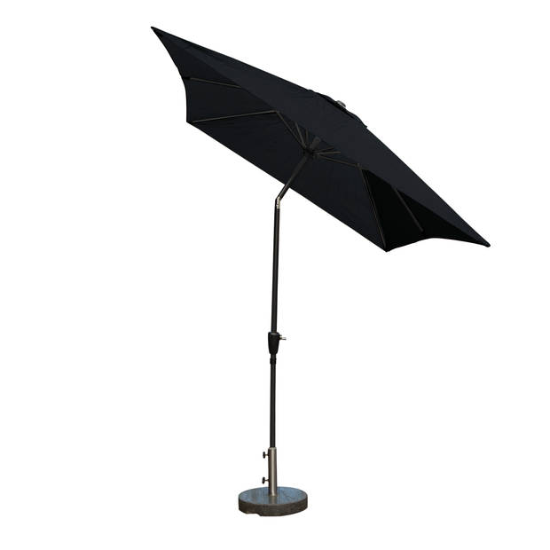 Kopu® Bilbao Parasolset Rechthoekig 150x250 cm met Voet - Zwart