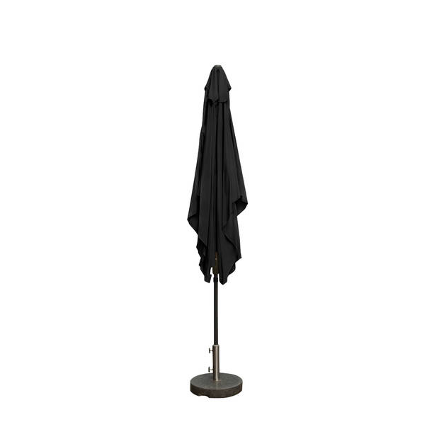Kopu® Bilbao Parasolset Rechthoekig 150x250 cm met Hoes en Voet - Zwart
