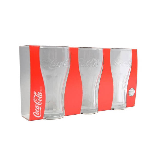 Coca Cola Contour Glazen 3 Stuks Drinkbekers Glazen Beker Drinkglas Longdrinkglas 35cl