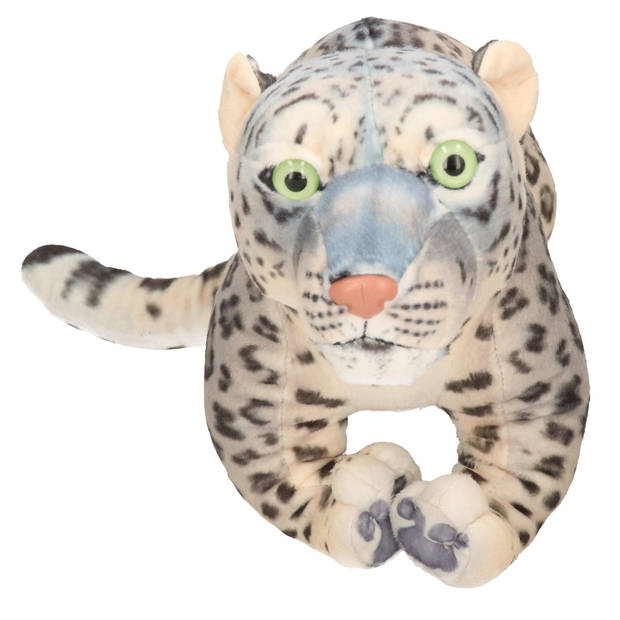 Living Earth serie - Pluche knuffel dieren Sneeuwluipaard van 35 cm - Knuffeldier