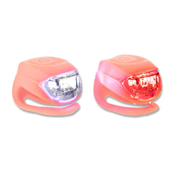 LED siliconen fietslampje peachy pink