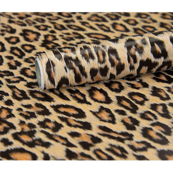 Decoratie plakfolie luipaard print bruin 45 cm x 2 meter zelfklevend - Decoratiefolie - Meubelfolie