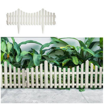 4x stuks flexibele graskant/tuin rand/kantopsluiting hekjes van 60 cm wit - Gazongereedschap
