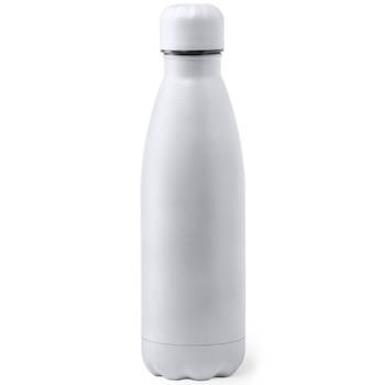 RVS waterfles/drinkfles wit met schroefdop 790 ml - Drinkflessen