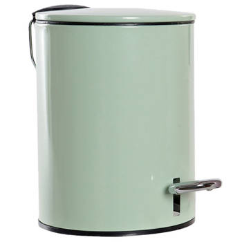 Metalen vuilnisbak/pedaalemmer groen 3 liter 23 cm - Pedaalemmers