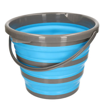 Opvouwbare emmer blauw/grijs 10 liter - Emmers