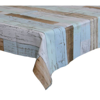 Tafelzeil/tafelkleed houten planken print 140 x 180 cm - Tafelzeilen