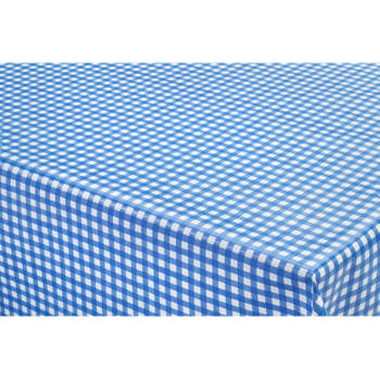 Tafelzeil/tafelkleed boeren ruit blauw/wit 140 x 250 cm - Tafelzeilen