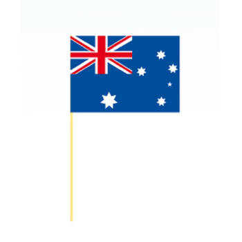 100x stuks grote coctailprikkers vlag Australie 9.5 cm - Cocktailprikkers