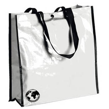 Eco boodschappen shopper tas wit 38 x 38 cm - Shoppers