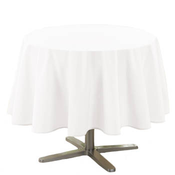Wit tafelkleed van polyester rond 180 cm - Tafellakens