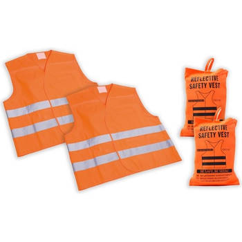 2x veiligheidsvest in mooi zak oranje Veilig safety Veiligheidshesje Bouw Verkeer veiligheidsvest voor veiligheidsw