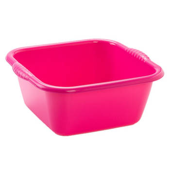 Plasticforte teiltje/afwasbak - plastic - 20L - 46x42x20cm - Roze - Afwasbak