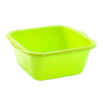 Kunststof teiltje/afwasbak vierkant 25 liter groen - Afwasbak