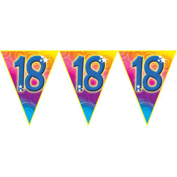 Verjaardag thema 18 jaar geworden feest vlaggenlijn van 5 meter - Vlaggenlijnen