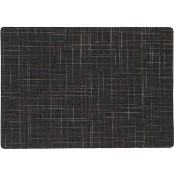 Stevige luxe Tafel placemats Liso zwart 30 x 43 cm - Placemats