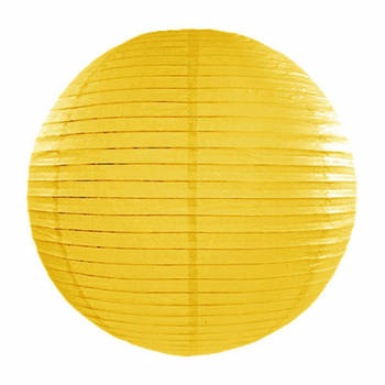 Luxe bol vorm lampion geel 35 cm - Feestlampionnen