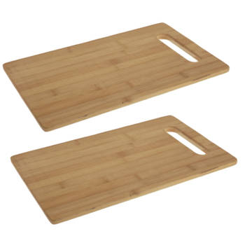 2x stuks snijplank bamboe rechthoekig 36 cm - Snijplanken