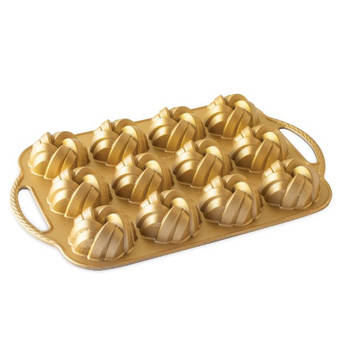 Tulband Bakvorm "Braided Mini Bundt Pan" - Nordic Ware Premier Gold