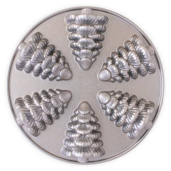 Bakvorm "Evergreen tree cakelets"- Nordic Ware Sparkling Silver Holiday