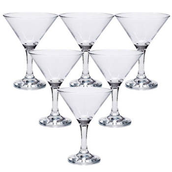 Pasabahce Cocktail/martini glazen - Set van 6x stuks - transparant - 190 ml - Cocktailglazen