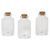 3x Kleine decoratieve glazen flesjes met kurken dop 30 ml - Decoratieve flessen