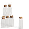 12x Kleine decoratieve glazen flesjes met kurken dop 10 ml - Decoratieve flessen