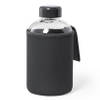 Glazen waterfles/drinkfles softshell bescherm hoes - zwart - 600 ml - Sportfles - Bidon - Drinkflessen