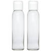 2x stuks glazen waterfles/drinkfles transparant met schroefdop met wit handvat 500 ml - Drinkflessen