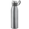 Aluminium waterfles/drinkfles met dop - zilver - 650 ml - Sportfles - Drinkflessen