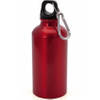 Aluminium waterfles/drinkfles rood met schroefdop en karabijnhaak 400 ml - Drinkflessen