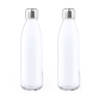 2x Stuks glazen waterfles/drinkfles transparant met Rvs dop 500 ml - Drinkflessen