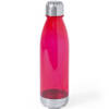 Kunststof waterfles/drinkfles transparant rood met RVS dop 700 ml - Drinkflessen