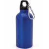 Aluminium waterfles/drinkfles blauw met schroefdop en karabijnhaak 400 ml - Drinkflessen