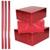 3x Rollen inpakpapier / cadeaufolie metallic rood 200 x 70 cm - Kaftpapier