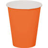 16x stuks drinkbekers van papier oranje 350 ml - Feestbekertjes